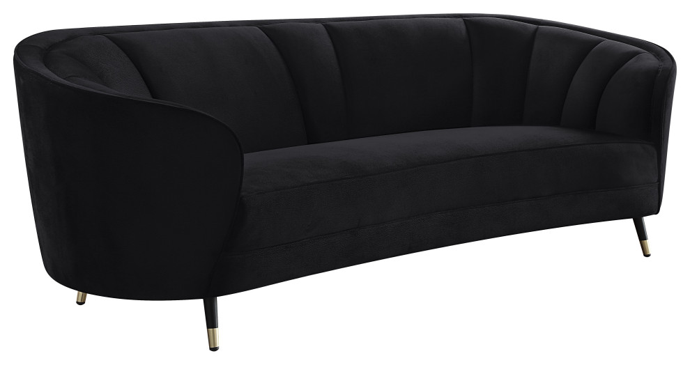 ACME Achim Sofa  Black Velvet   Midcentury   Sofas   by Acme Furniture  Houzz