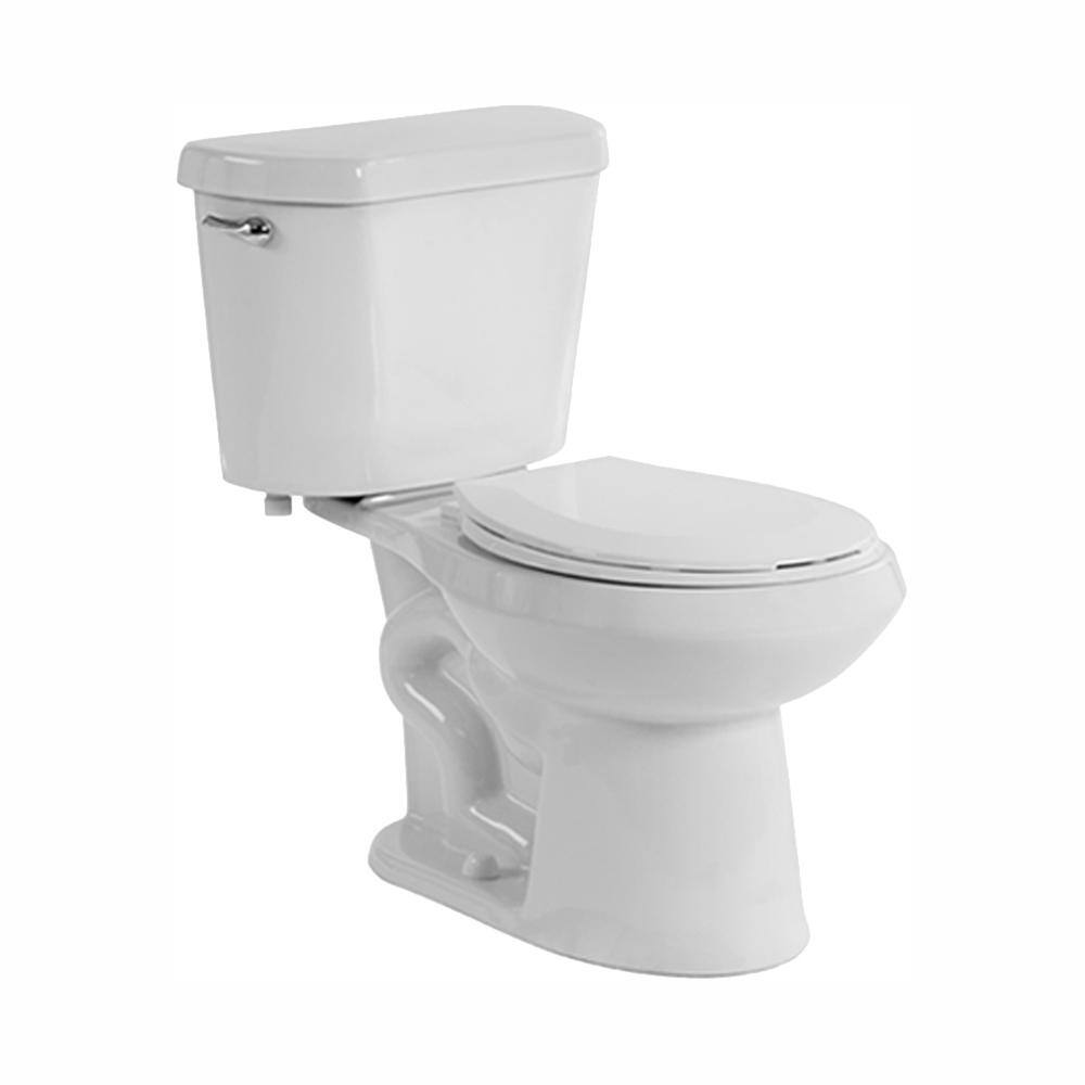 Glacier Bay 2-Piece 1.28 GPF High Efficiency Single Flush Elongated Toilet in White Seat Included (9-Pack) N2428E