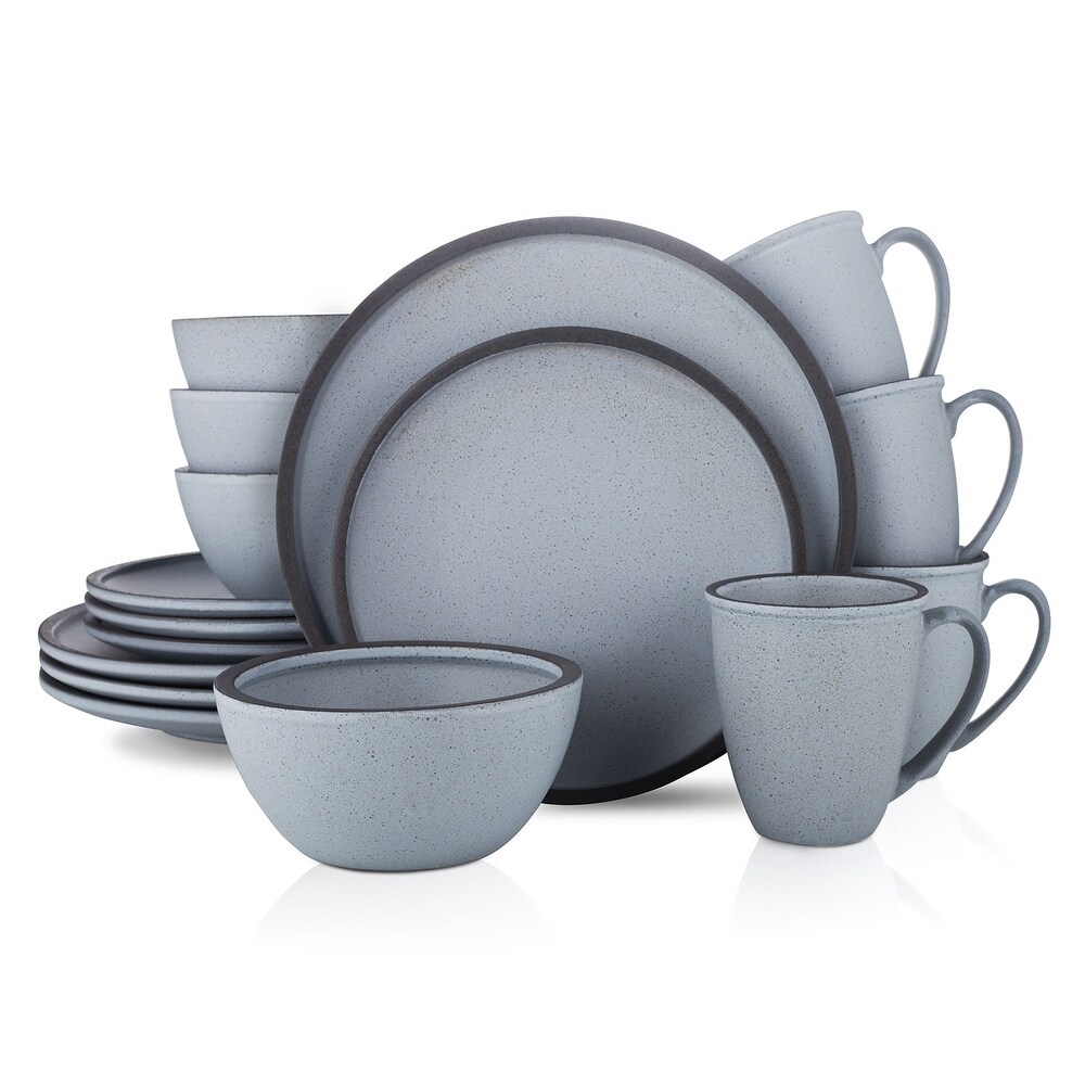 Tina Rustic Stoneware Dinnerware Set  Service for 4  16 Piece Round