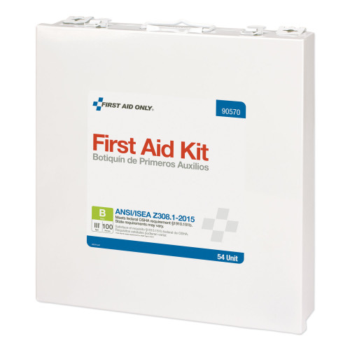 First Aid Only Unitized ANSI 2015 Compliant Class B Type III First Aid Kit for 100 People， 217 Pieces， Metal Case (90570)