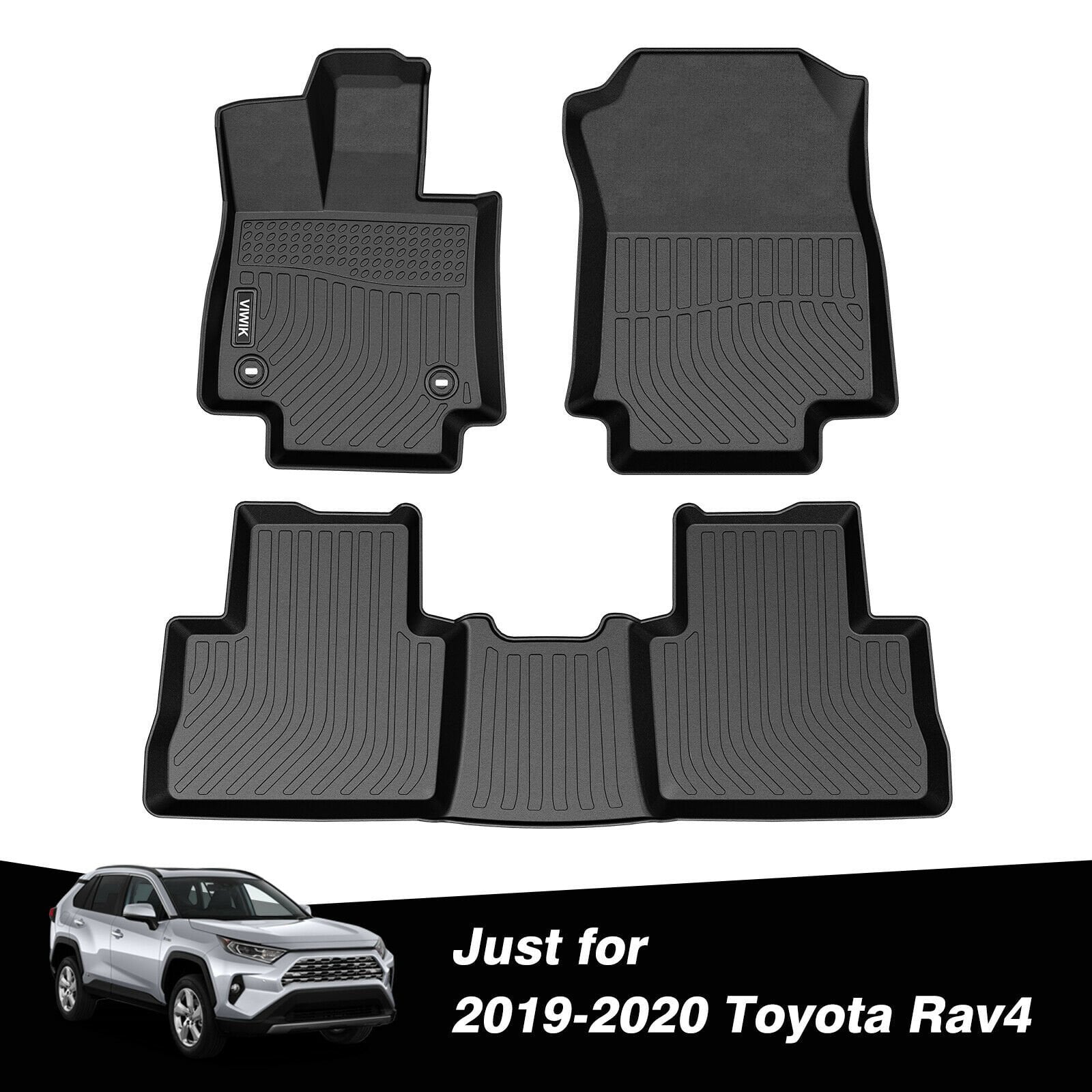 For Toyota RAV4 2019 2020 2021 Floor Mats Liner Black TPE Rubber Waterproof