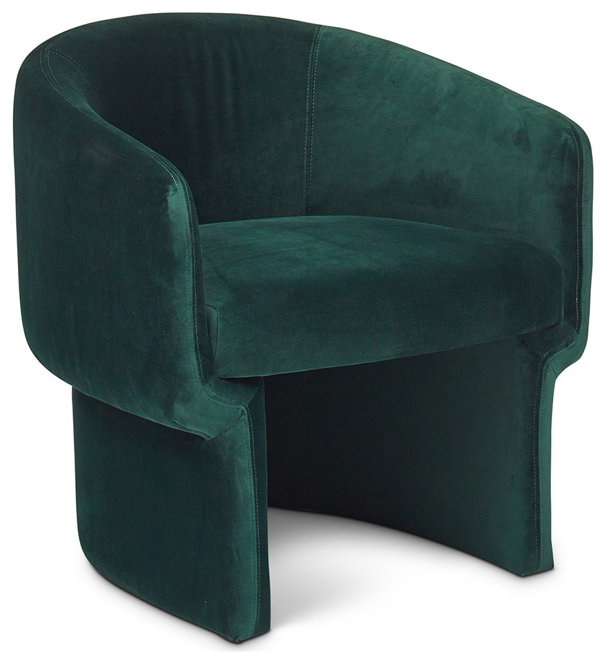 Giverny Accent Chair Dark Green   Midcentury   Armchairs And Accent Chairs   by Rustic Home Furniture Deco  Houzz