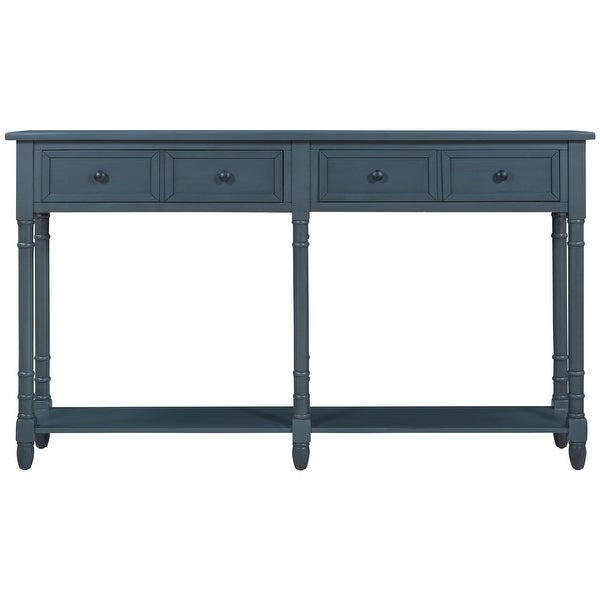 Console Table Sofa Table with Two Storage Drawers and Bottom Shelf