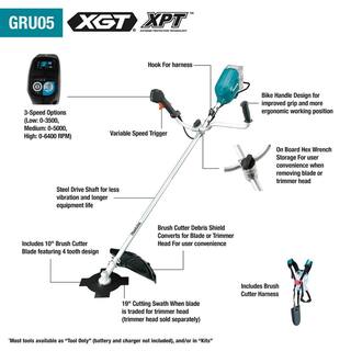 Makita 80V max (40V max X2) XGT Brushless Cordless Brush Cutter Kit (4.0Ah) GRU05PM