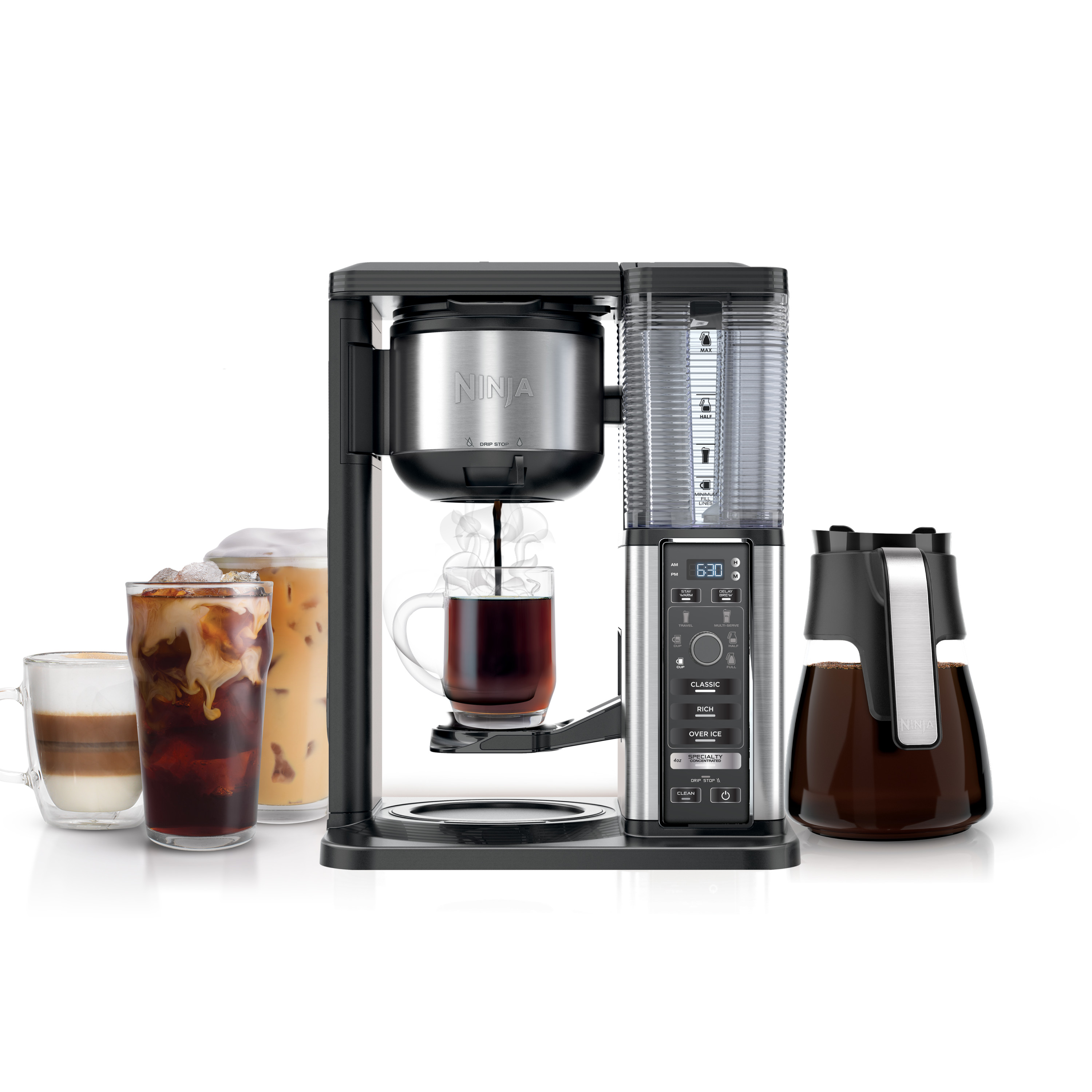 Ninja Specialty Coffee Maker with Fold-Away Frother and Glass Carafe CM401