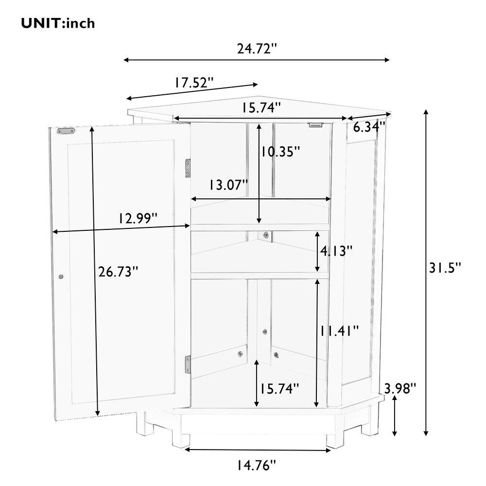 Living Room Corner Floor Storage Cabinet Plant Display Cabinet  Grey