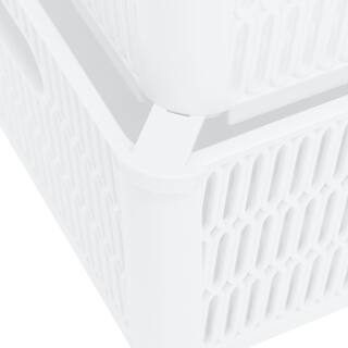 SIMPLIFY 4.72 in. H x 9.06 in. W x 11.02 in. D White Plastic Cube Storage Bin 2-Pack 25930-WHITE