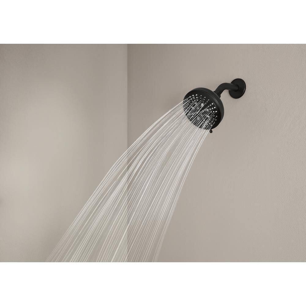 MOEN HydroEnergetix 8-Spray Patterns with 1.75 GPM 4.75 in. Single Wall Mount Fixed Shower Head in Matte Black 200W0BL