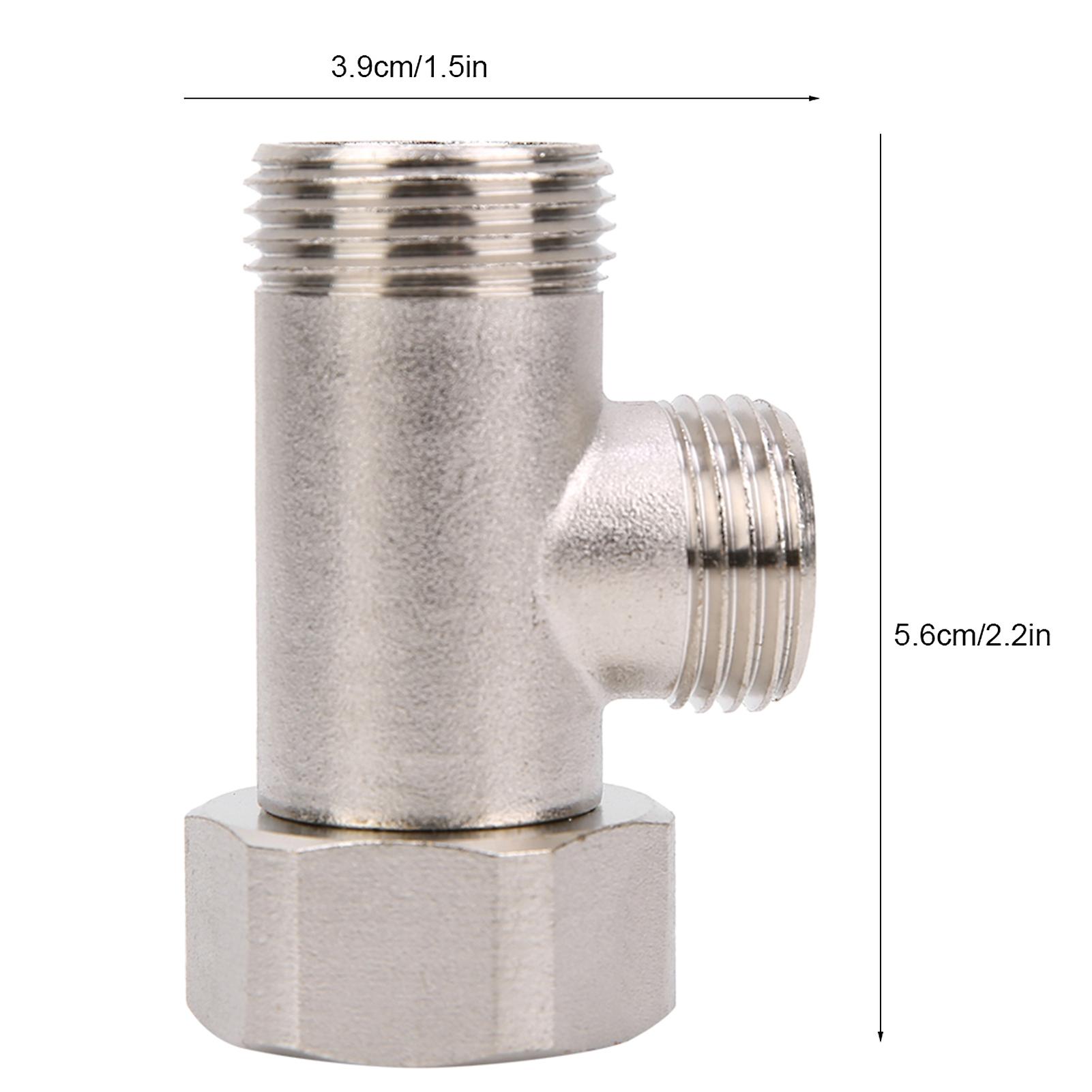 Bidet T Adapter， 3 Way T Adapter For Bidet， Brass T Adapter Bidet Valve Hose Fitting Tee Connector 7/8 1/2 16/15 For Toilet Shower Head Diverter Valve