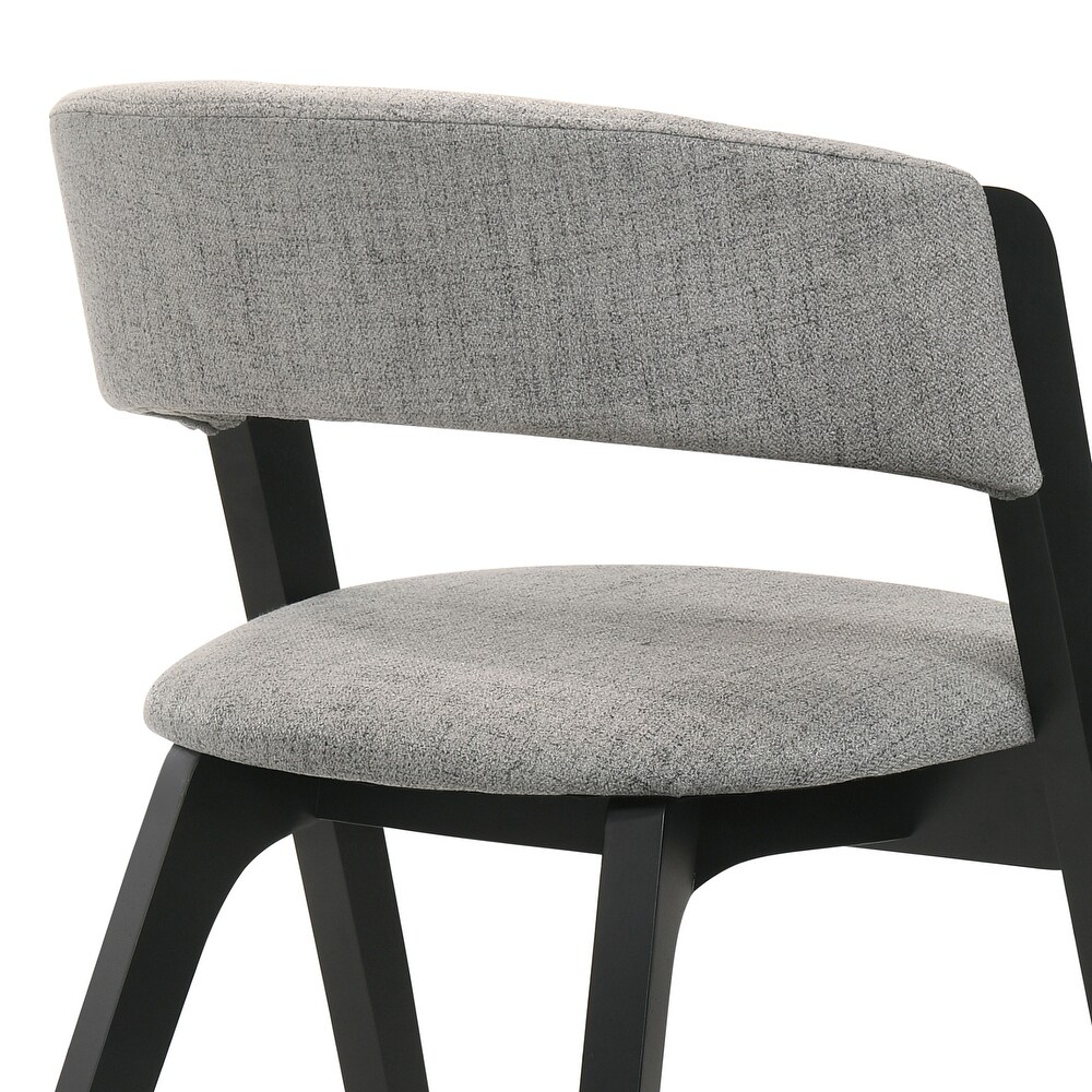 Rowan Mid Century Grey Upholstered Wood Dining Chairs   Set of 2