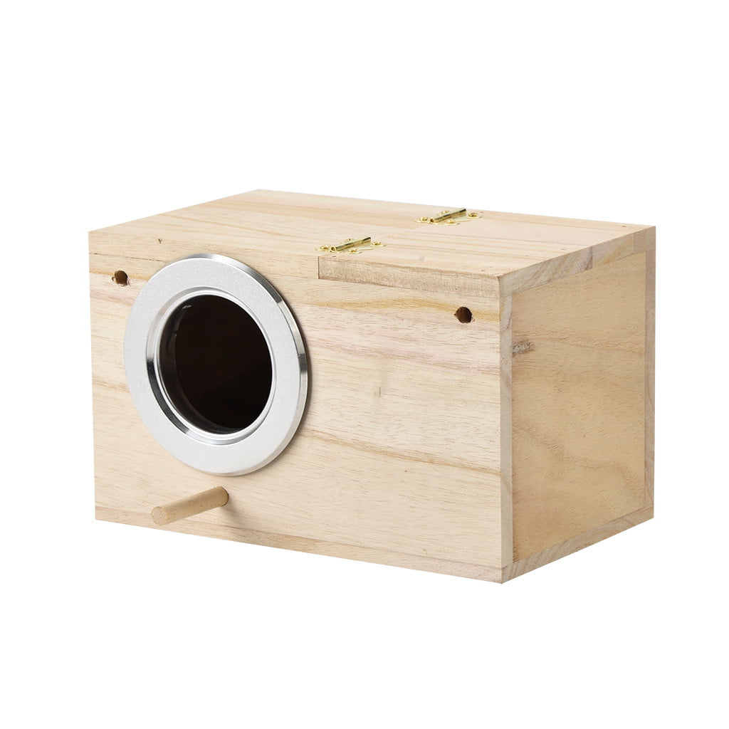 Pompotops Parakeet Ne st Box Bird House Wood Breeding Box for Lovebirds Parrotlets Mating