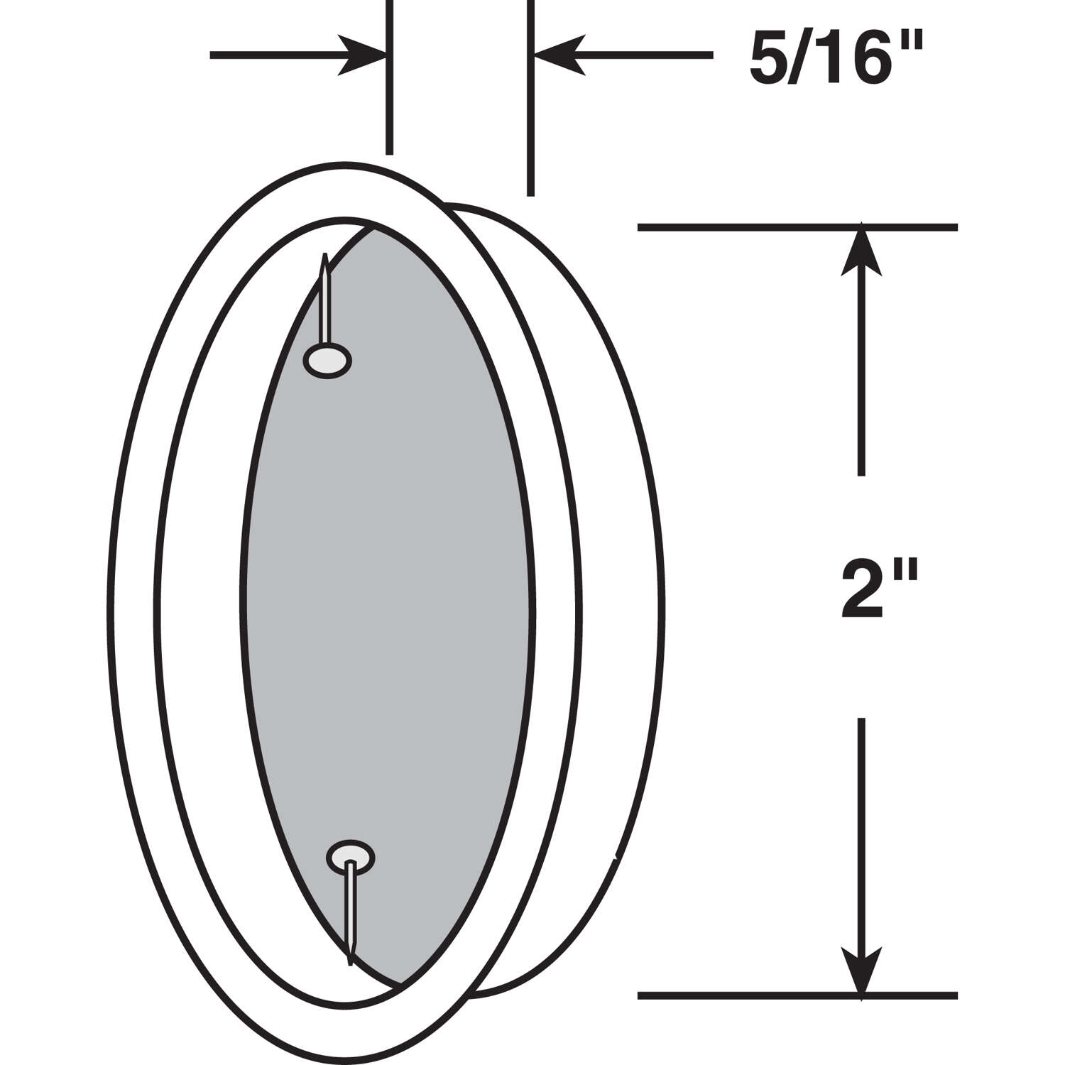 Prime-Line 2 in. L Satin Nickel Silver Steel Door Finger Pull