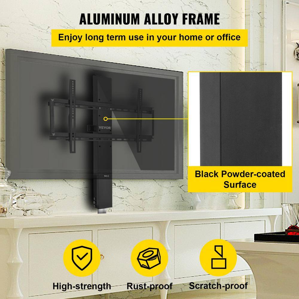 VEVOR Motorized TV Lift Fit for Max.50 in. Height Adjustable 38-65 in. Load Capacity 132 Lbs TV Lift Mechanism With Remote DSZJ700MM50YC0001V1