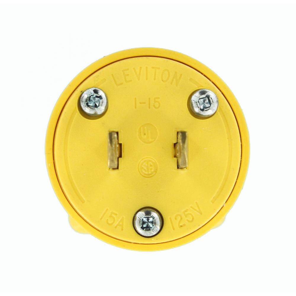 Leviton 15 Amp 125-Volt Non-Grounding Plug Yellow 115PV