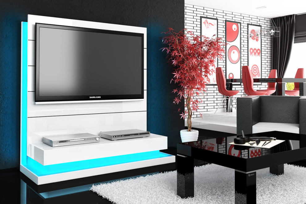 NORMA LUX Entertainment Center   White   Modern   Entertainment Centers And Tv Stands   by Table World  Houzz