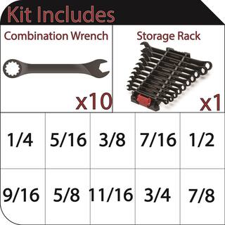 Husky Universal SAE Combination Wrench (10-Piece) HXLSPW10SAE-05