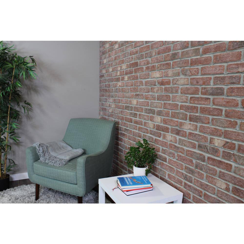 Old Mill Brick 28 in. x 12.5 in. x 0.5 in. Brickwebb Herringbone Midtown Thin Brick Sheets (Box of 5-Sheets) BWH-370058CS