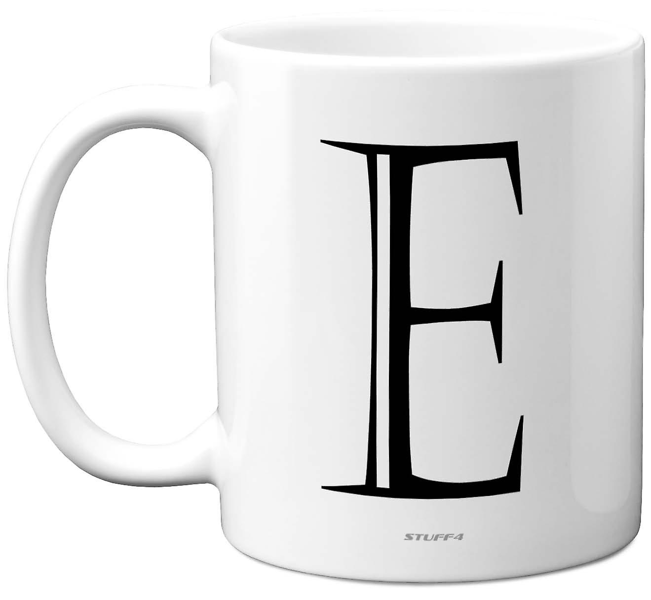 Personalised Initial Black E Mug Gifts Him Her Fathers Mothers Day Birthday Xmas 11oz Premium Cup