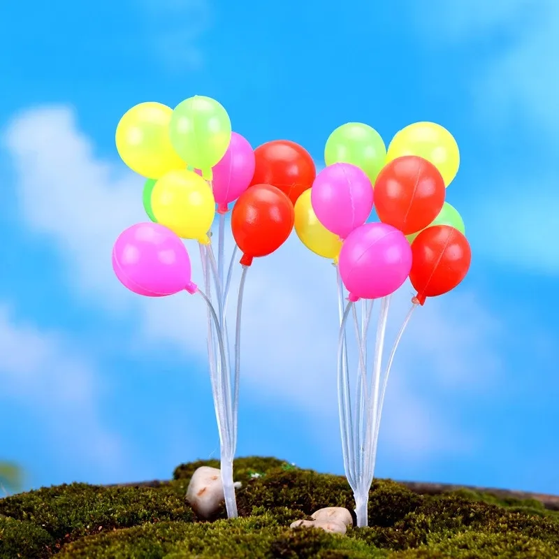 Mini Balloon Plant Miniature Figurine Garden Heart Ornament Simulation Balloons Micro Landscape Figurines Fairy Garden Supplies