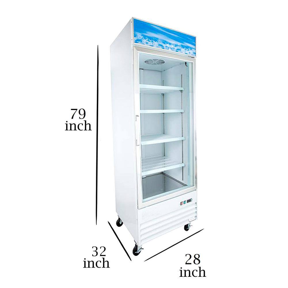 Cooler Depot 28 in. W 23 cu. ft. 1-Glass Door Commercial Merchandiser Reach-In Refrigerator in White cd-23r