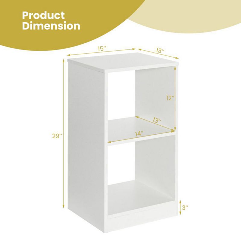 Hivago 2-tier Bookcase Set of 2 with Anti-toppling Device