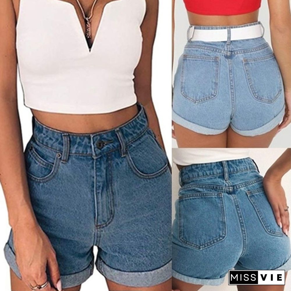 Women Denim Shorts Summer Fashion Slim Skinny Short Pants Beach Stretch Shorts Jeans