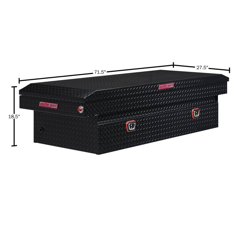 Weather Guard 72 in. Gloss Black Aluminum Full Size Crossbed Truck Tool Box 117-5-03