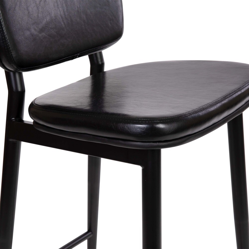 Set of 2 Upholstered Bar Stools with Metal Frames