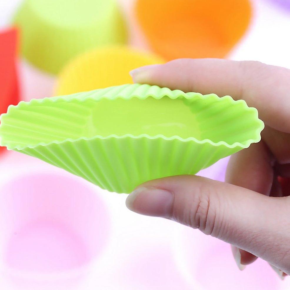 12 Pcs Silicone Cake Muffin Chocolate Cupcake Liner Baking Cup Cookie Mold