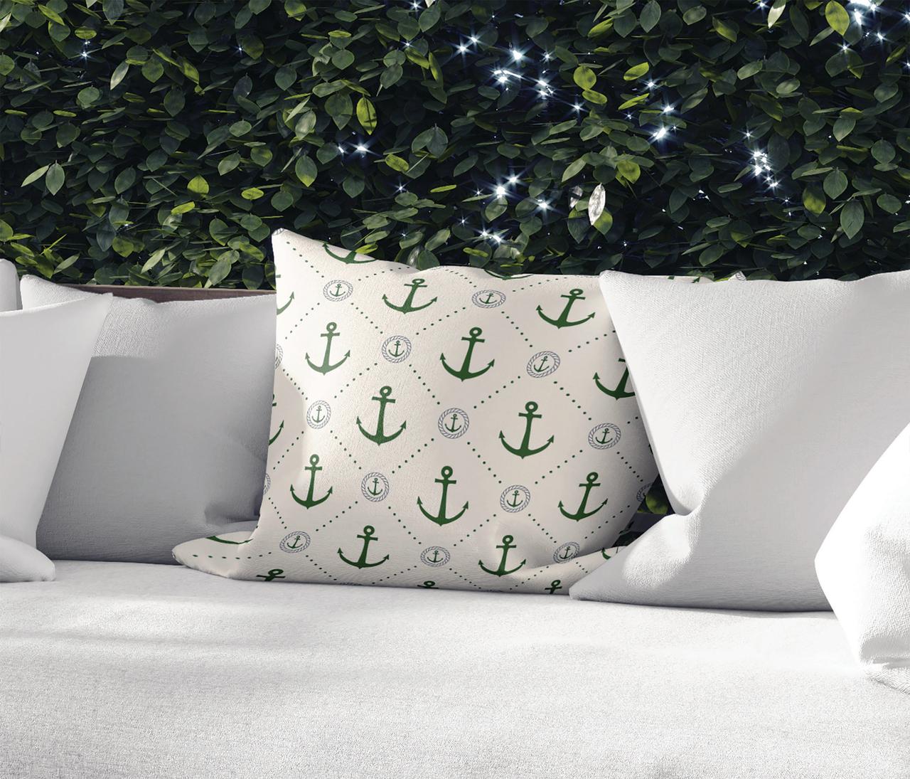 Anchor Chief Kelly Green Outdoor Pillow by Kavka Designs