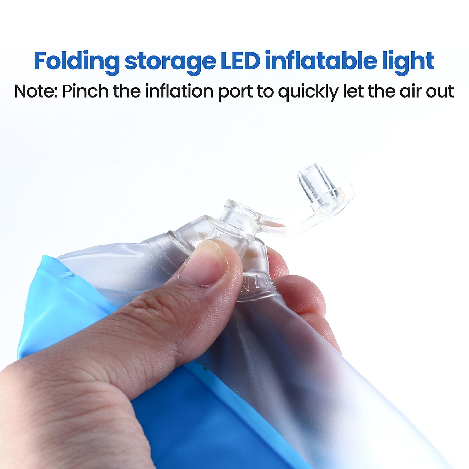 Foldable Storage Inflatable Outdoor Camping Light Usb Power High Brightness Night Lighting White and Blue