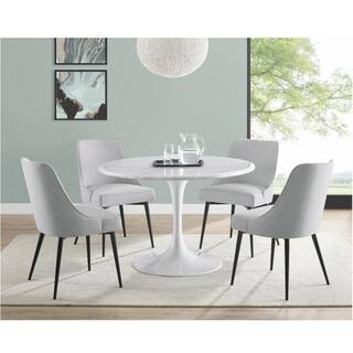 Steve Silver Colfax White Marquina Marble Dining Table CF450WDBMT