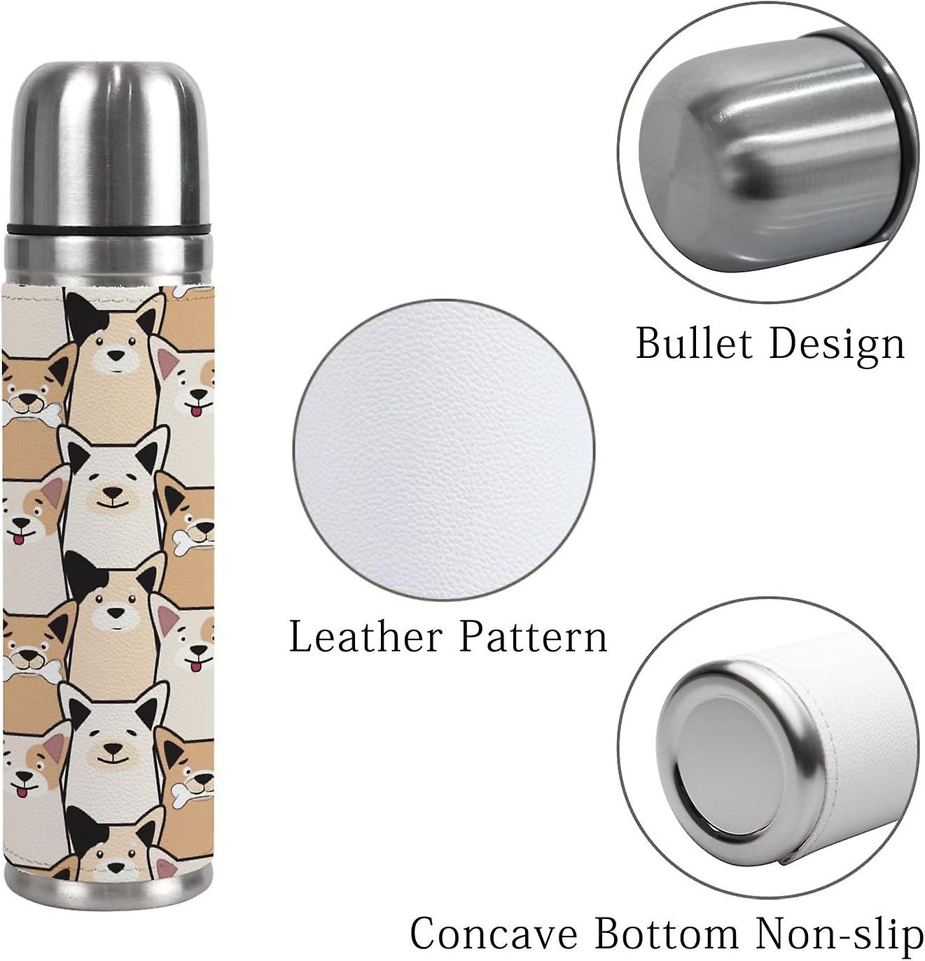 Insulated Mug Stainless Steel Water Bottle Dogs With Bones Vacuum Cup Travel Mug For Travel School Office