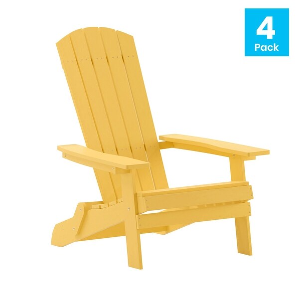 Polyresin Folding Adirondack Indoor/Outdoor Patio Chair (Set of 4)