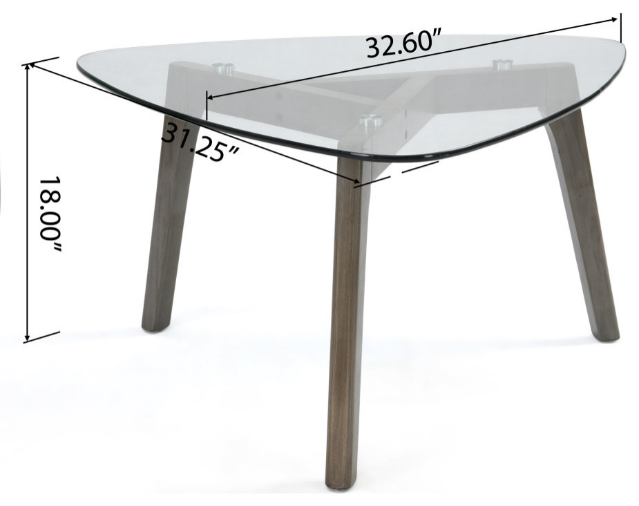 Mosier Mid Century Modern Coffee Table With Glass Top   Midcentury   Coffee Tables   by GDFStudio  Houzz