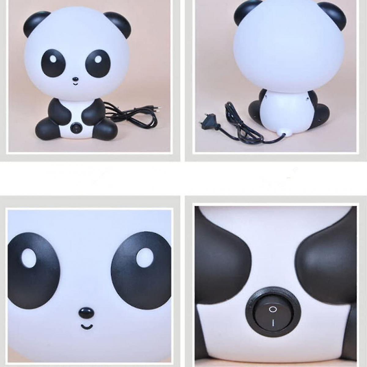 Night Light Cartoon Animal Night Light Sweet Panda Table Lamp Kids Restaurant Night Light (with Plug) Black