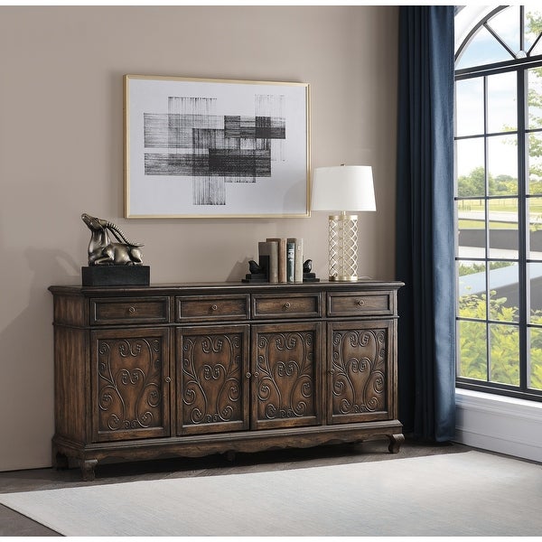 Somette Chateau Brown Four Door Four Drawer Credenza