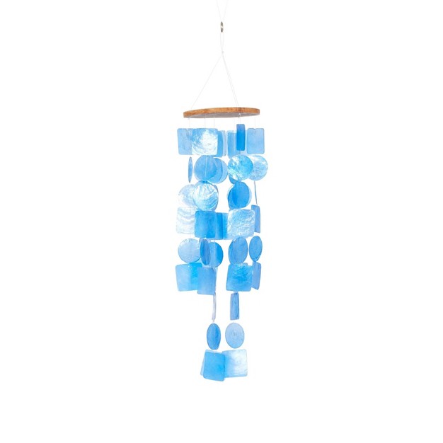 Glass Coastal Abstract Windchime Blue natural Olivia amp May