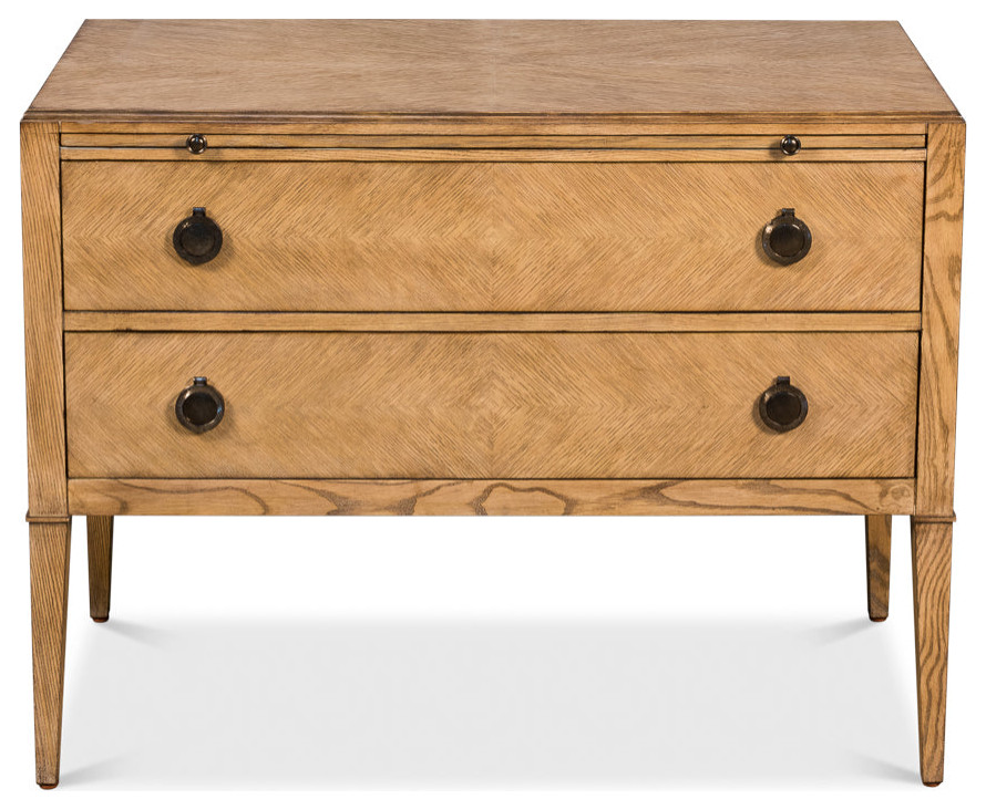 Ladlow Chest 2 Drawers Heather Gray Finish   Transitional   Accent Chests And Cabinets   by Sideboards and Things  Houzz