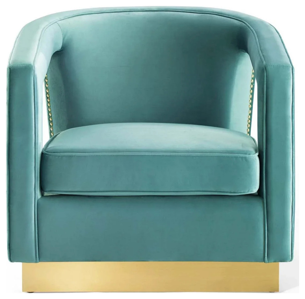 Atlas Mint Performance Velvet Armchair   Contemporary   Armchairs And Accent Chairs   by V.S.D Furniture  Houzz