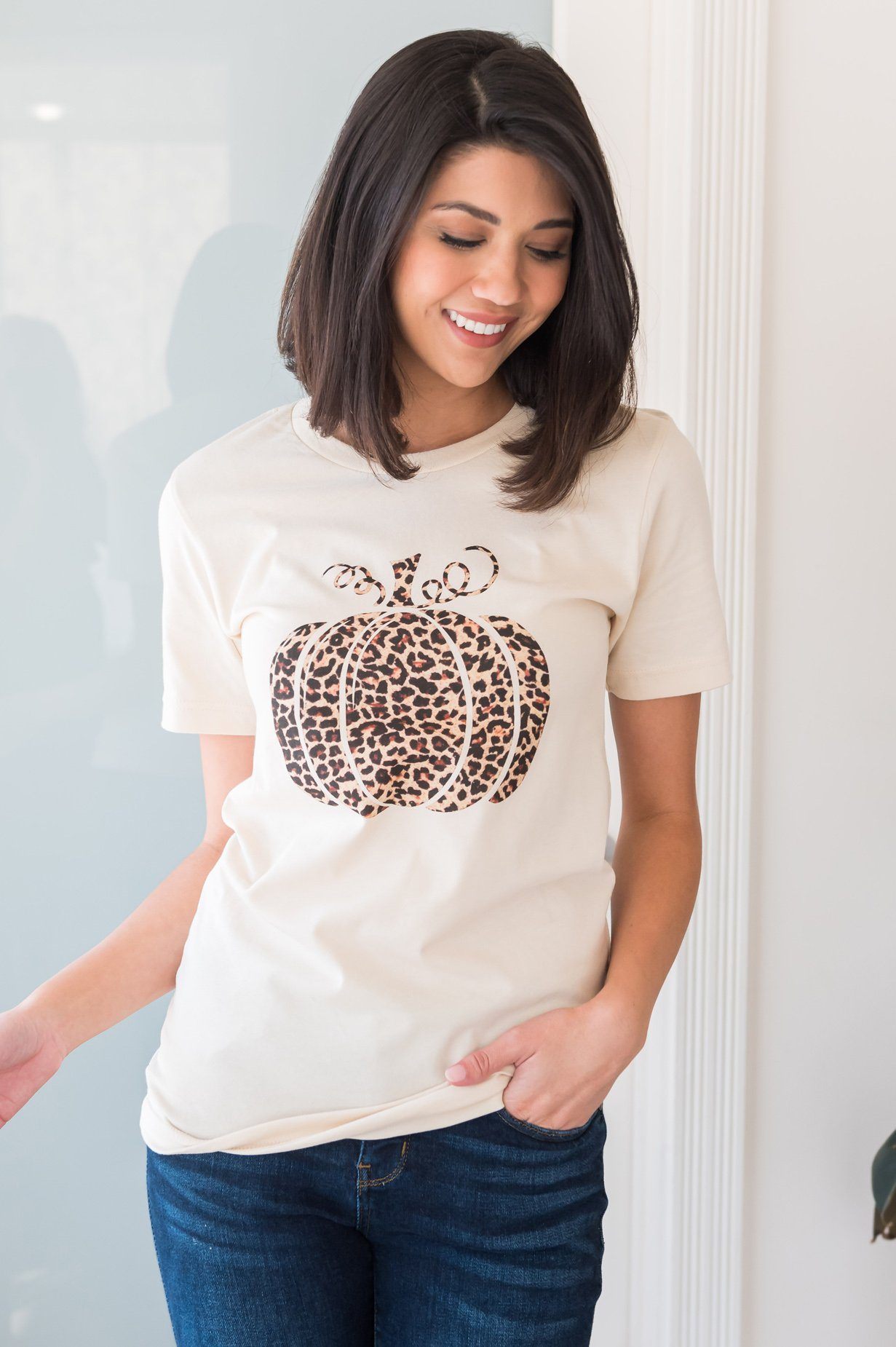 Leopard Print Pumpkin Graphic Tee