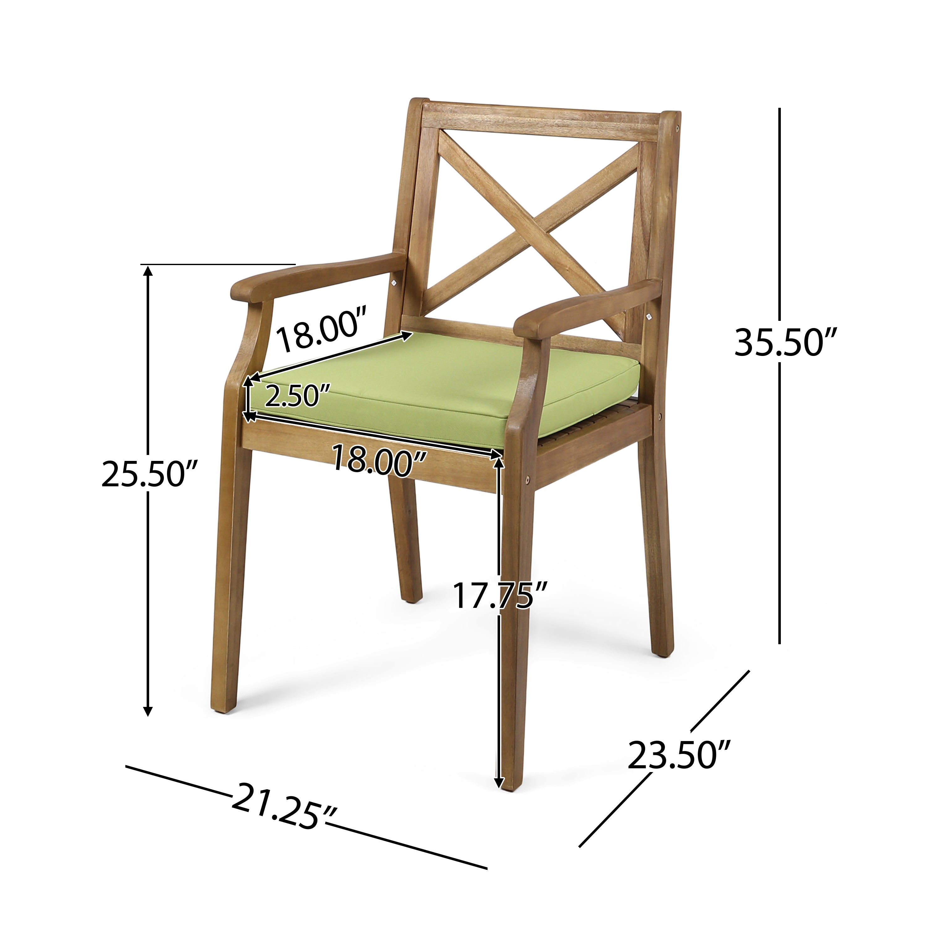 Byrd Outdoor 7 Piece Acacia Wood Dining Set