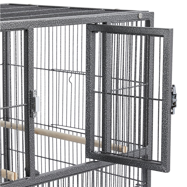 Yaheetech Stackable Wide Bird Cage Divided Breeder Cage for Small Birds Lovebirds Finch Canaries Parakeets Cockatiels Budgies Metal Bird Cage with Rolling Stand