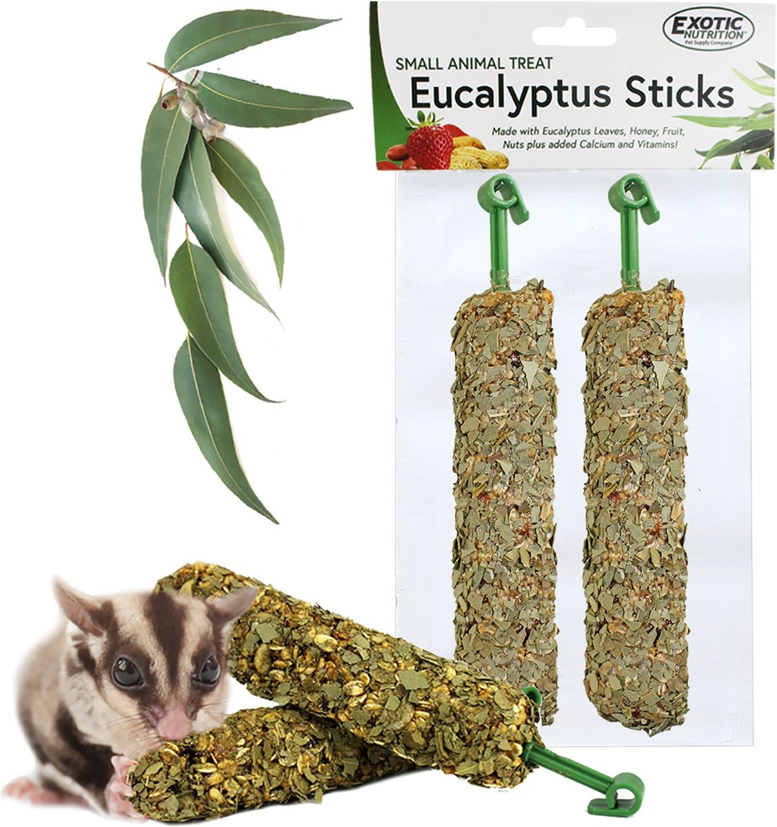 Exotic Nutrition Eucalyptus Sticks Sugar Glider Treats， 2 count