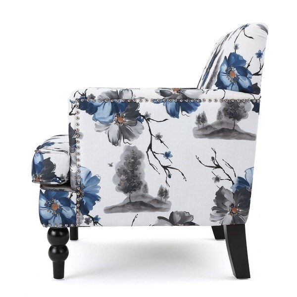 Boaz Floral Fabric Club Armchair by Christopher Knight Home