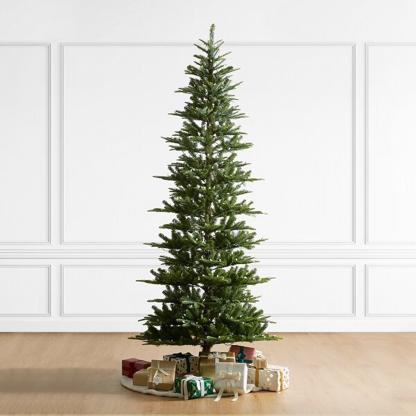 Glitzhome 7.5ft/9ft PreLit Evergreen Slim Fir Artificial Christmas Tree With Strawberry Lights