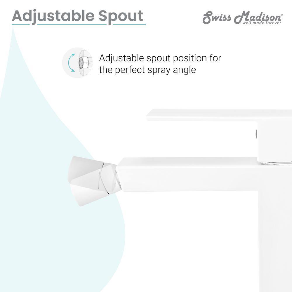 Swiss Madison Concorde Single-Handle Bidet Faucet in Matte White SM-DF80MW