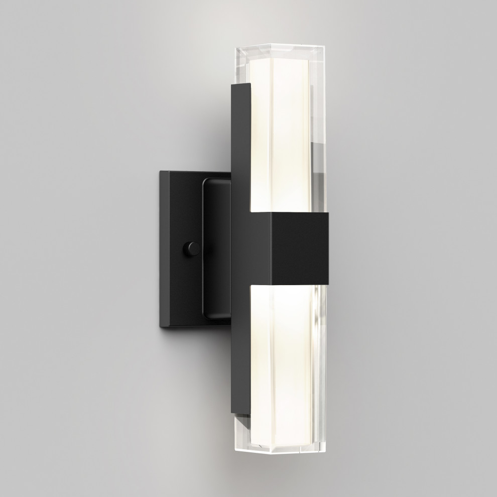 Artika Gemini Outdoor Wall Sconce  Matte Black   Transitional   Outdoor Wall Lights And Sconces   by Artika  Houzz