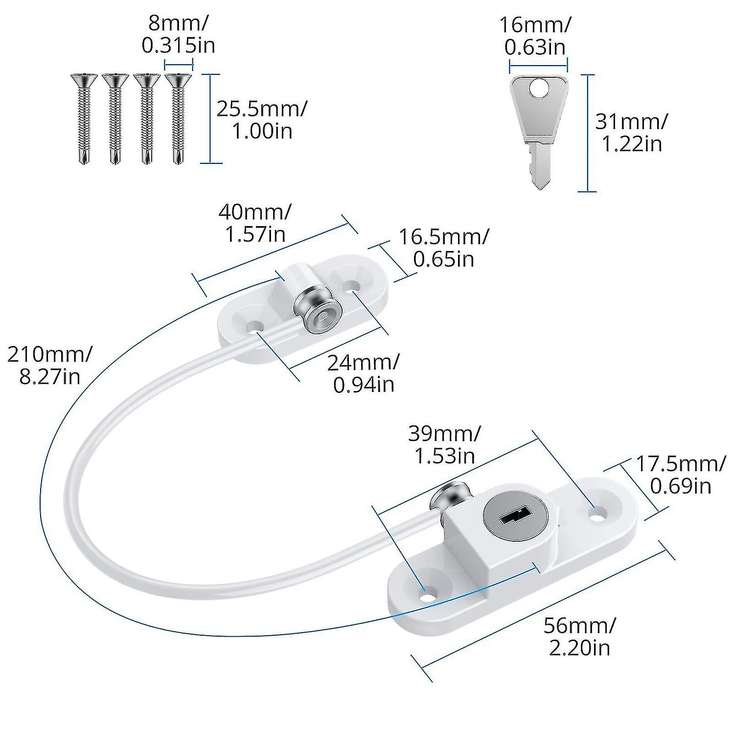 4pcs Kids Window Restrictor Locks Window Lock Upvc Child Baby Safety Security Wire Catch With Screw