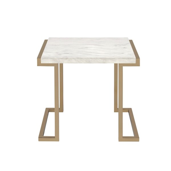 Boice II End Table with Faux Marble Top